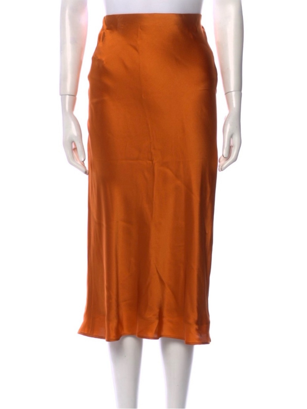 L'AGENCE x Bert Stern Persimmon Silk Midi Skirt - Small